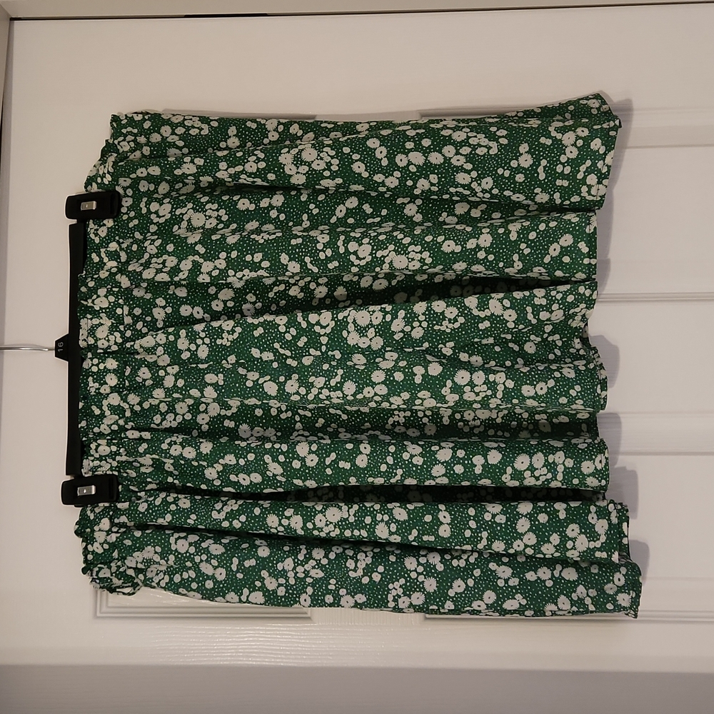 Green Floral Skirt